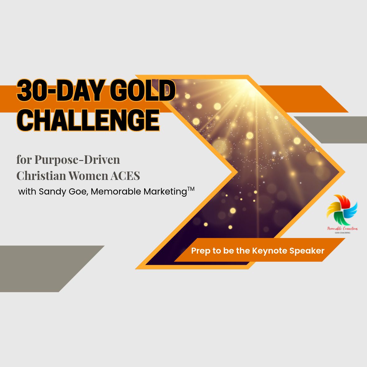 30 Day Gold Challenge Square Sticker 30-Day Gold Challenge with Memorable Marketing square ad